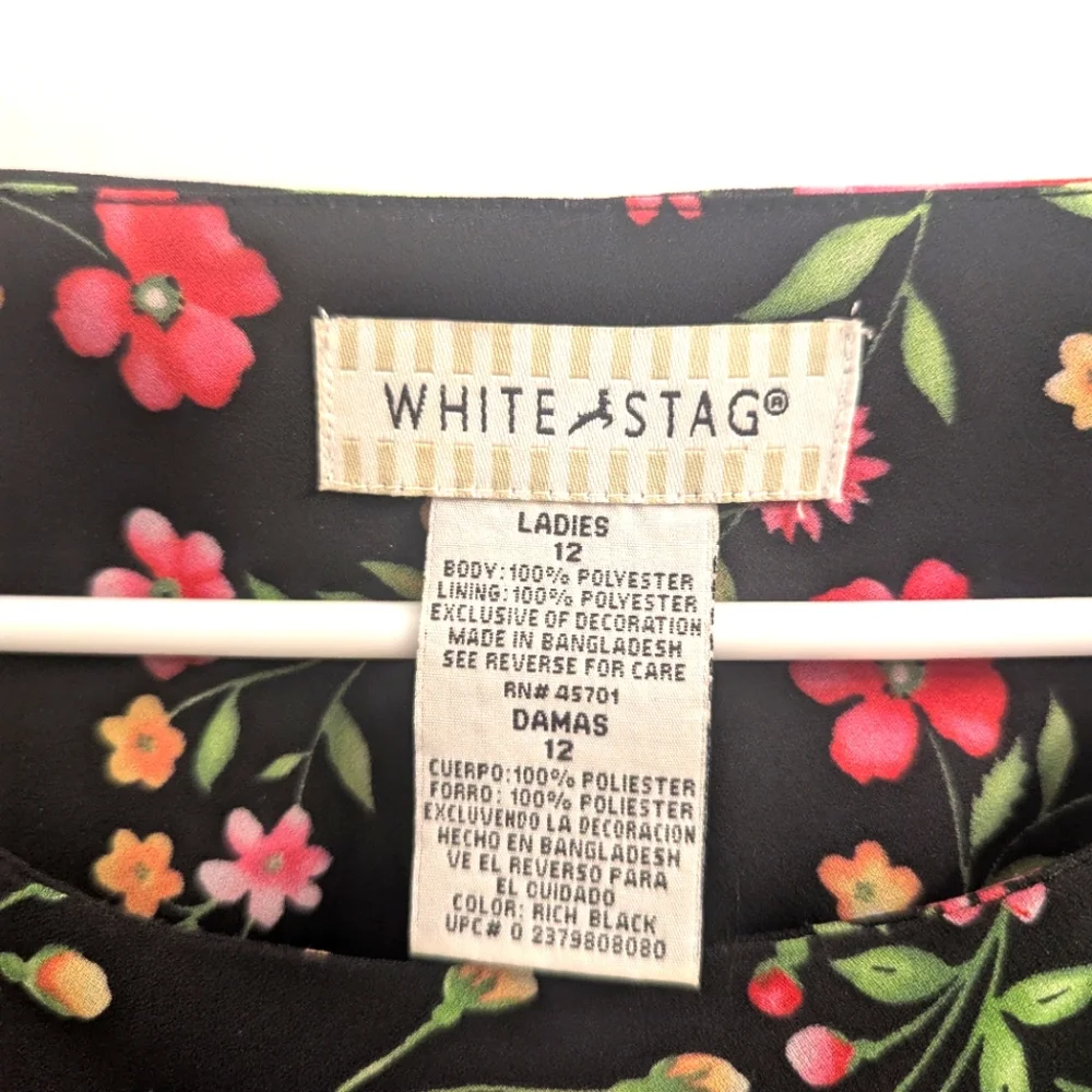 ⭐⭐READ!! ⭐ Womens White Stag Short Sleeve Chiffon Dress Floral ⭐⭐  - Picture 8 of 8